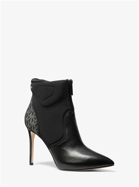 michael michael kors uma leather and scuba ankle boot|MICHAEL MICHAEL KORS Uma Bootie Leather and Scuba .